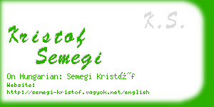 kristof semegi business card